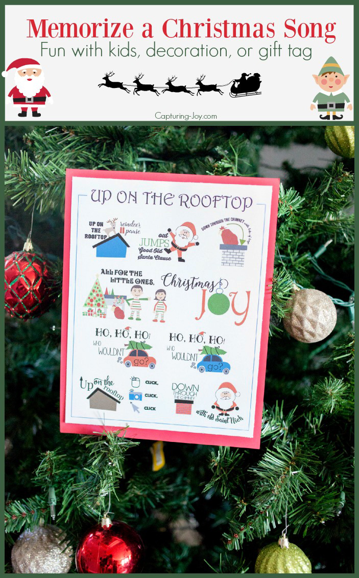 Up on the Rooftop Christmas song decoration and memorize