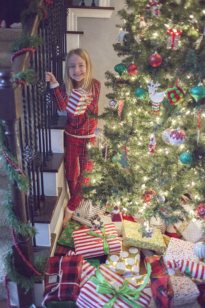 presents behind the tree