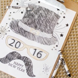 top hat new years free coloring page