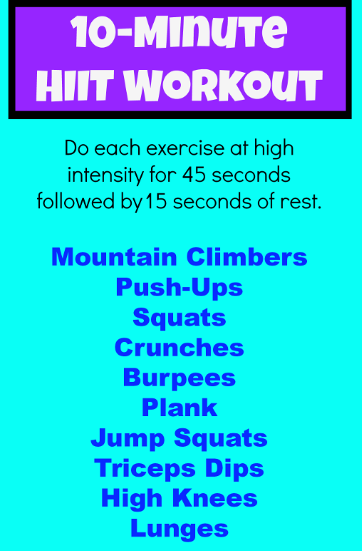 10 minute anywhere workout