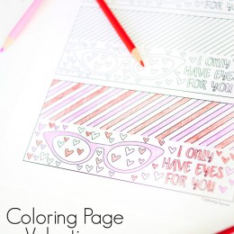 Coloring Page Valentine DIY treat toppers