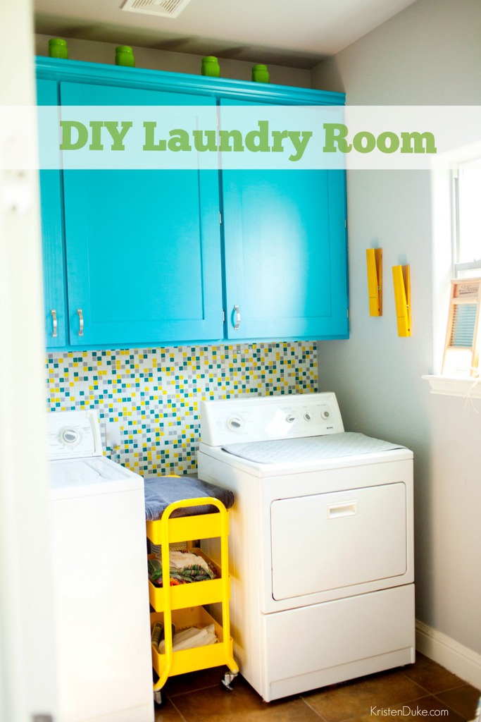 DIY laundry room cabinets