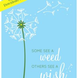 Dandelion free inspirational print