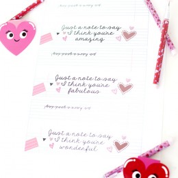 Just a Note Valentine Treat topper printable