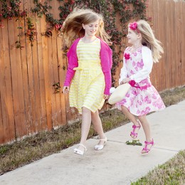 skipping in Easter dresses
