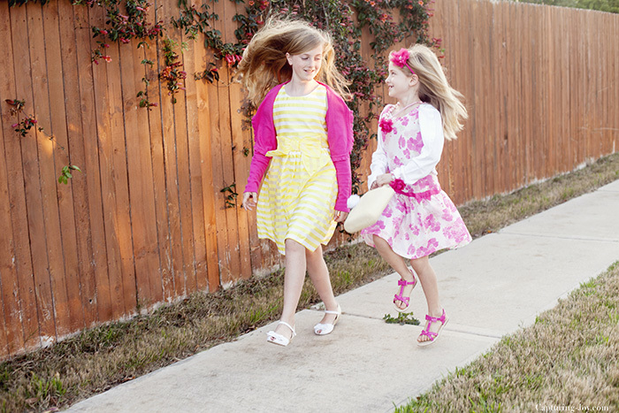skipping in Easter dresses
