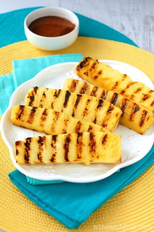 grilled pineapple with cinnamon honey glaze