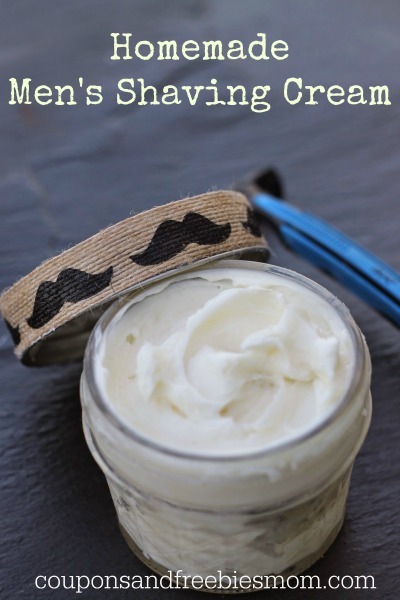 A homemade shaving cream gift idea for Father's Day.