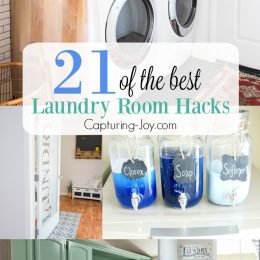 21 of the best laundry room hacks. Creative ways to organize, save time and spruce up your laundry room. | Capturing-Joy.com