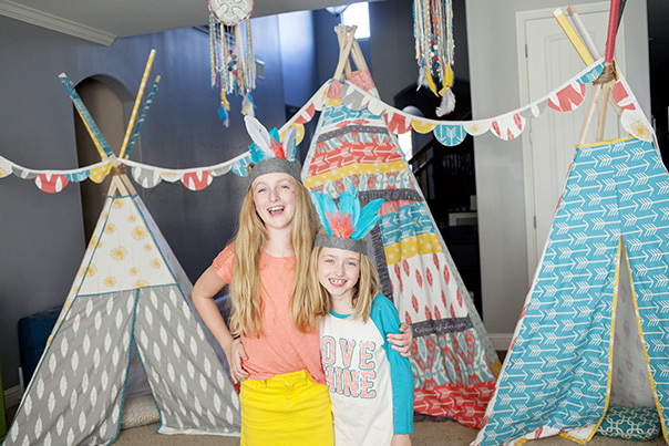 Teepee party and feather headdress