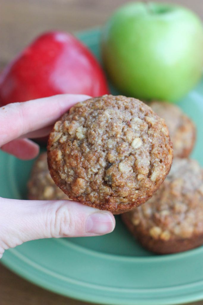 Applesauce oat muffin recipes. An easy back to school breakfast recipe!