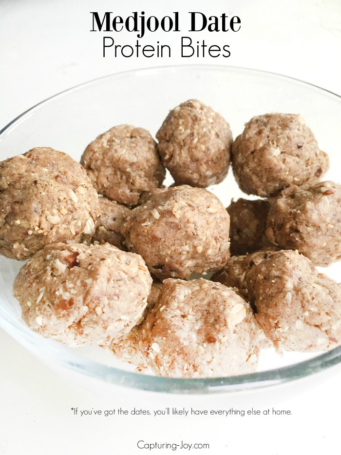 Medjool Date Protein Bites, great boost of energy after a workout, or to snack during the day
