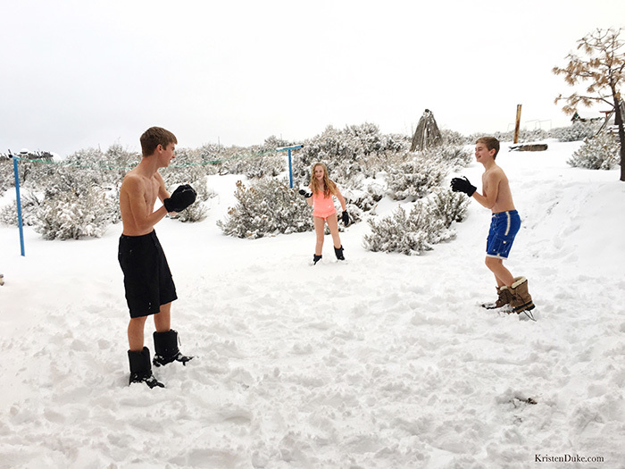 family snowball fight