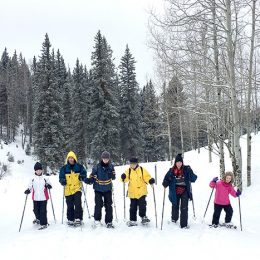 famly snowshoe hike