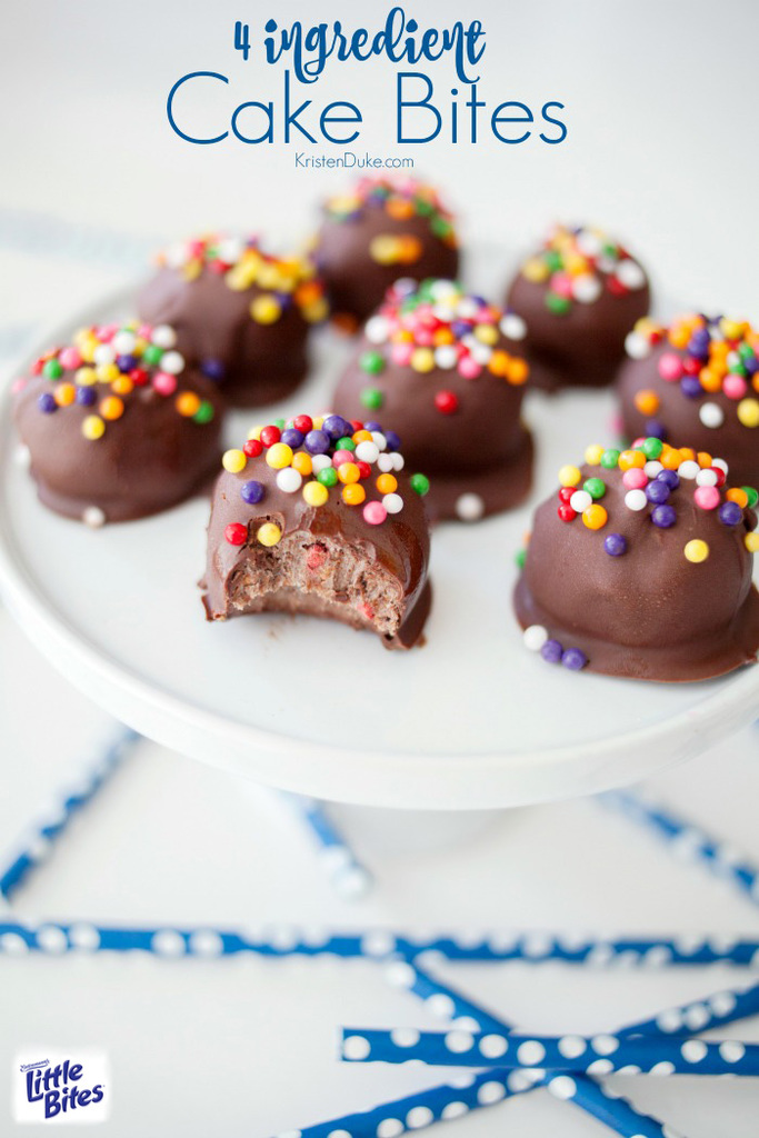 Simple 4 ingredient Cake Bites recipe for party or after school snack