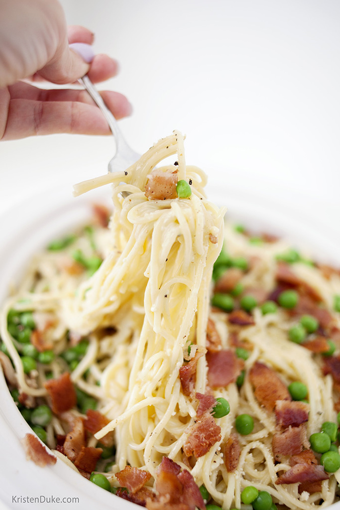 forkful of Spaghetti Carbonara