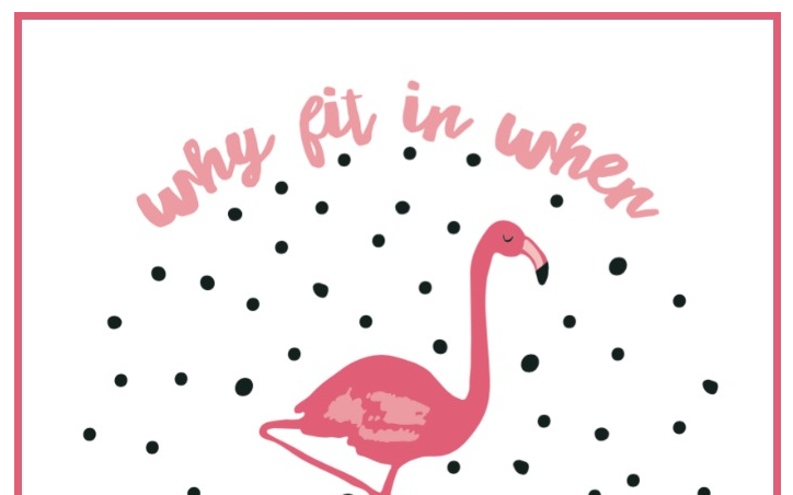 Flamingo Inspirational Quote and Coloring Page