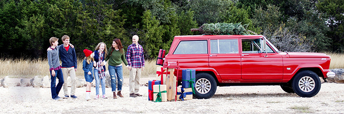 Red Truck with Christmas Tree Christmas Card