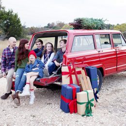 Red Truck with Christmas Tree Christmas Card