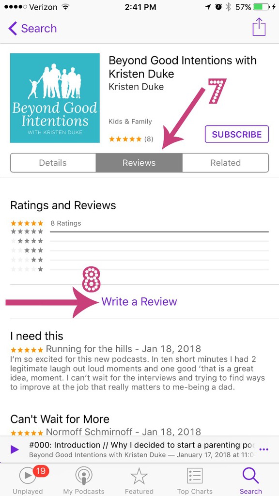 how to leave a podcast review