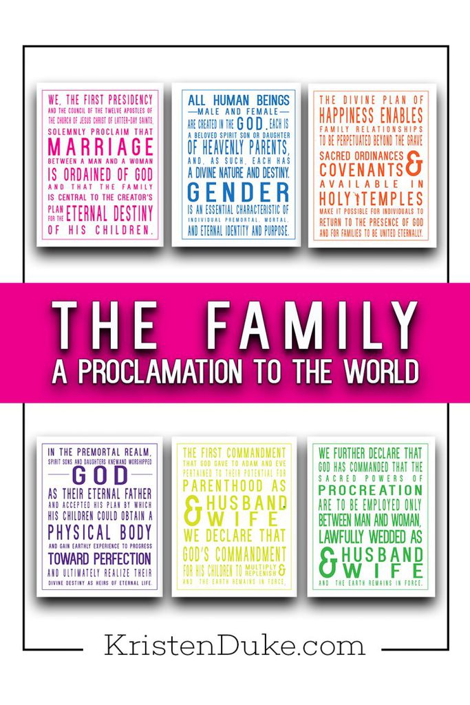 The Family a Proclamation to the World Print